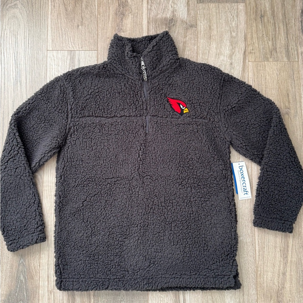 BoxerCraft NEW Junior Girl Gray Warm Sherpa Quarter-Zip Pullover Size S